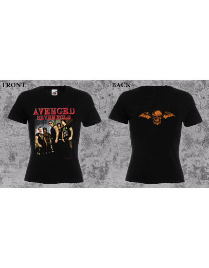 Avenged Sevenfold - Red Logo and Band (dámské tričko) obrázok 1