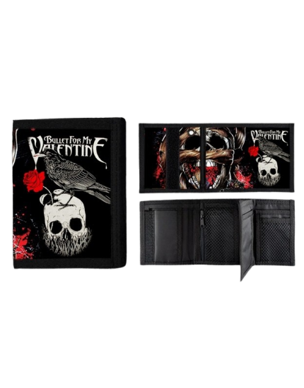 Bullet For My Valentine Crow Skull and Rose peněženka obrázok 1