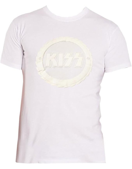 KISS - Buzzsaw Logo (White) (Hi-Build) (tričko) obrázok 1