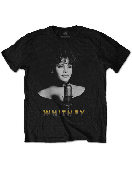 Whitney Houston - Black & White Photo (Black) (tričko) obrázok 1