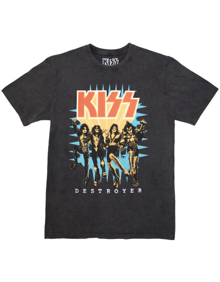 KISS - Destroyer 3D Logo (Charcoal Grey) (tričko) obrázok 1