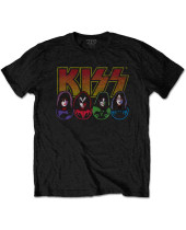 KISS - Logo, Faces, Icons (Black) (tričko)