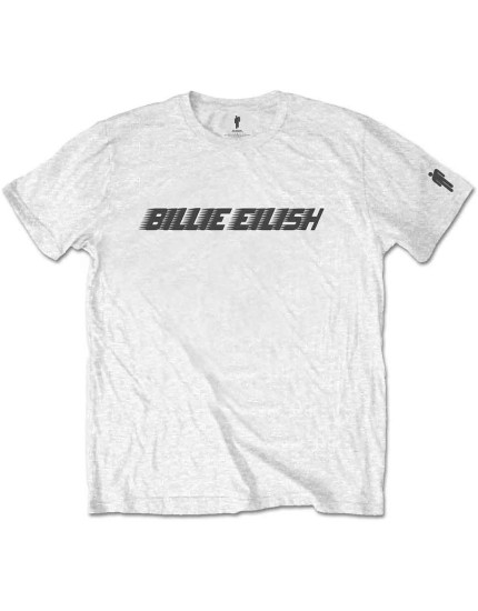 Billie Eilish - Black Racer Logo (White) (Sleeve Print) (tričko) obrázok 1