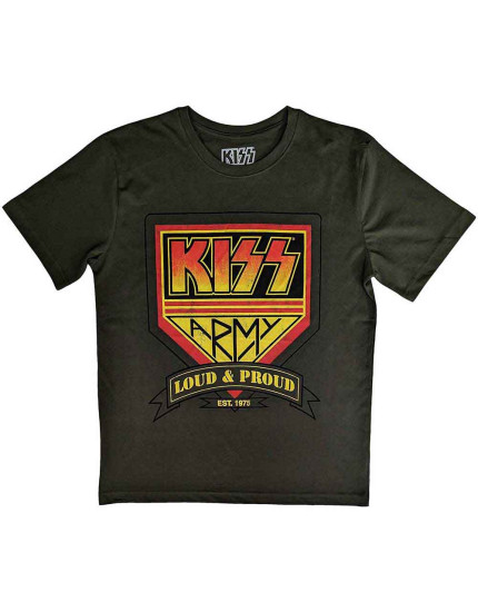 KISS - Loud and Proud (Military Green) (tričko) obrázok 1