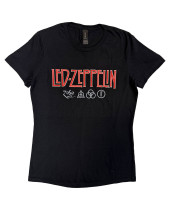 Led Zeppelin - Logo and Symbols (Black) (dámské tričko)