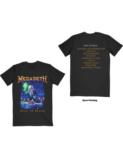 Megadeth - Rust In Peace Track List (Back Print) (tričko) obrázok 1