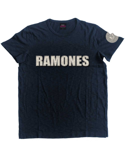 Ramones - Logo and Presidential Seal Applique (Navy Blue) (Embellished) (tričko) obrázok 1