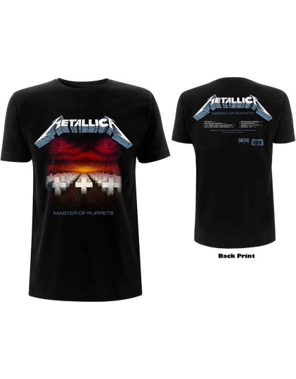 Metallica - Master of Puppets Tracks (Black) (Back Print) (tričko) obrázok 1