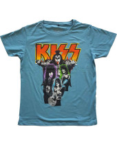 KISS - Neon Band (Blue) (tričko)