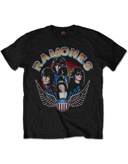 Ramones - Vintage Wings Photo (Black) (tričko) obrázok 1