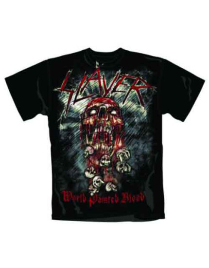 Slayer - World Painted Blood Skull (Black) (tričko) obrázok 1