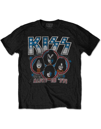 KISS - Alive In '77 (Black) (tričko) obrázok 1