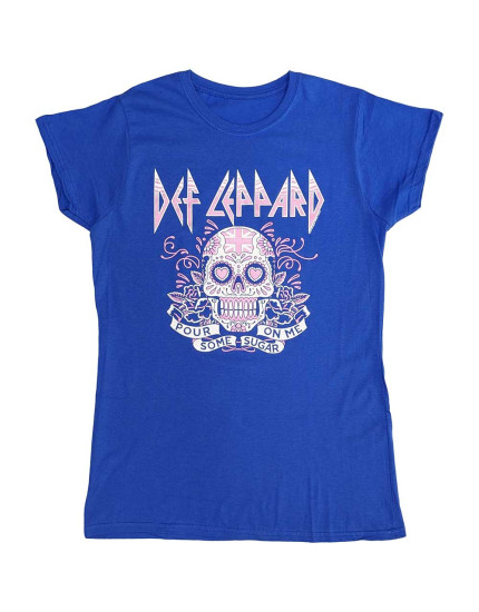 Def Leppard - Pour Some Sugar On Me Skull Tour 2019 (Blue) (Ex-Tour) (dámské tričko) obrázok 1