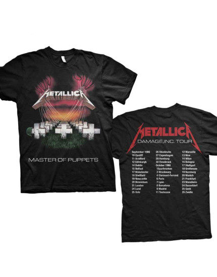 Metallica - Master of Puppets European Tour 86. (Black) (Back Print) (tričko) obrázok 1