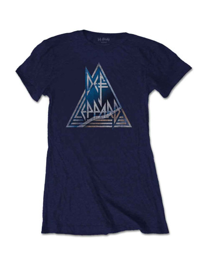 Def Leppard - Triangle Logo (Navy Blue) (dámské tričko) obrázok 1