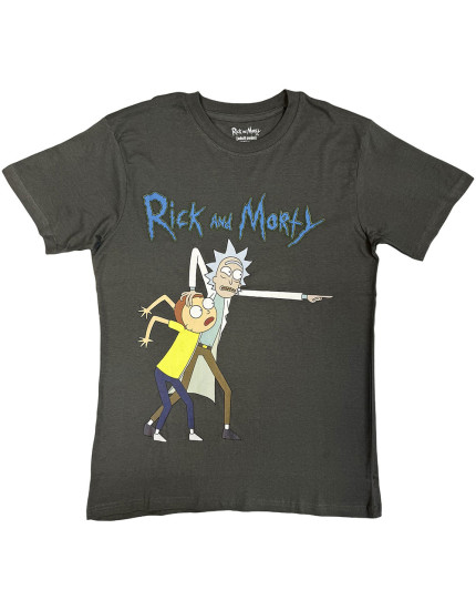 Rick and Morty - Grab And Point (Charcoal Grey) (tričko) obrázok 1