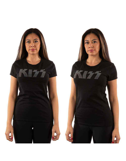 KISS - Logo (Black) (Embellished) (dámské tričko) obrázok 1