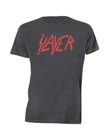 Slayer - Distressed Logo (Charcoal Grey) (tričko) obrázok 1