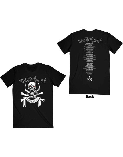 Motorhead - March or Die Lyrics (Back Print) (tričko) obrázok 1