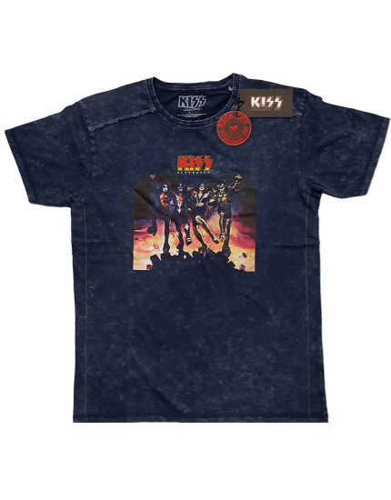 KISS - Destroyer (Navy Blue) (Wash Collection) (tričko) obrázok 1