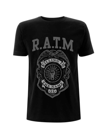 Rage Against The Machine - Grey Police Badge (Black) (tričko) obrázok 1