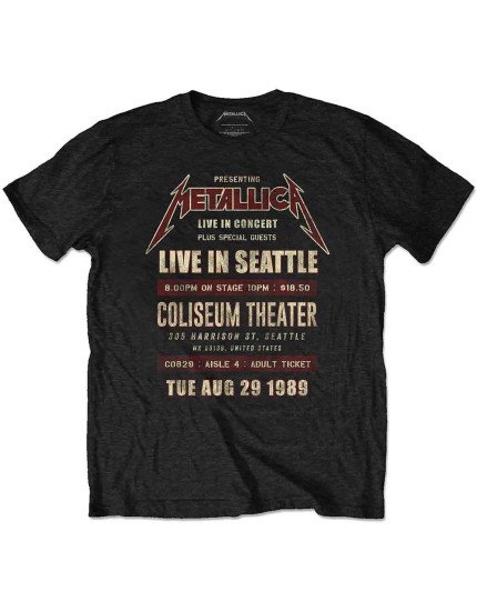 Metallica - Seattle 89 (Black) (tričko) obrázok 1