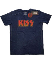 KISS - Classic Logo (Navy Blue) (Wash Collection) (tričko)