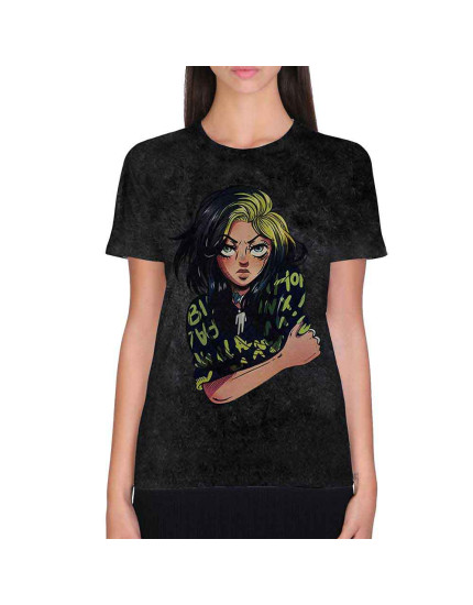 Billie Eilish - Anime Billie (Wash Collection) (tričko) obrázok 1
