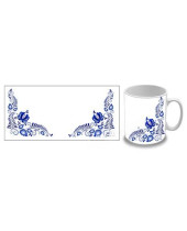 Hrnek s modrým lidovým vzorem (cibulový styl) hrnek