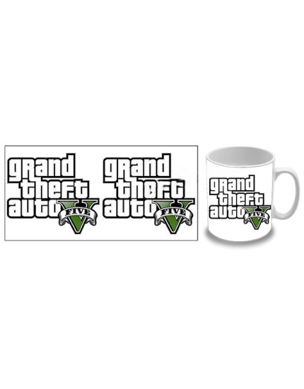 Grand Theft Auto 5 (GTA 5) - Logo White hrnek obrázok 1